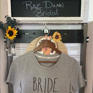 RAE DUNN~Bride~Gray~Black Script~T-shirt